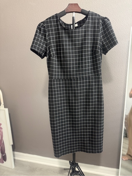Tacera Dresses & Skirts - Tacera Black Grid Midi Dress